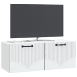 Wall-Mounted TV Cabinet White 78.5 x 31 x 30 cm Engineered Wood - Side View