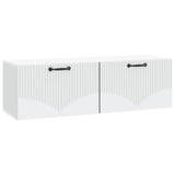 Wall-Mounted TV Cabinet White 98 x 31 x 30 cm Engineered Wood - Front View