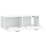 Wall-Mounted TV Cabinet White 98 x 31 x 30 cm Engineered Wood - 45-Degree Angle