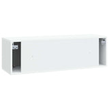 Wall-Mounted TV Cabinet White 98 x 31 x 30 cm Engineered Wood - Low Angle