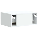 Wall-Mounted Bedside Cabinet White 49 x 34.5 x 20 cm - Close-Up Angle