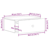 Wall-Mounted Bedside Cabinet White 49 x 34.5 x 20 cm - Extra Image