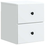 Wall-Mounted Bedside Cabinet White 34.5 x 33 x 40 cm - Front View