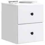 Wall-Mounted Bedside Cabinet White 34.5 x 33 x 40 cm - Side View