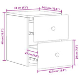 Wall-Mounted Bedside Cabinet White 34.5 x 33 x 40 cm - Extra Image