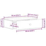Wall-Mounted Side Table White 59 x 34.5 x 17 cm Engineered Wood - Extra Image