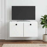Wall-Mounted TV Cabinet 59.5 x 41 x 30 cm White Engineered Wood - Top-Down View