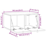 Wall-Mounted TV Cabinet 59.5 x 41 x 30 cm White Engineered Wood - Extra Image