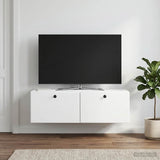 Wall-Mounted TV Cabinet 98 x 41 x 30 cm White Engineered Wood - Top-Down View
