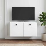 Wall-Mounted TV Cabinet 59.5 x 31 x 30 cm White Engineered Wood - Top-Down View