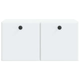 Wall-Mounted TV Cabinet 59.5 x 31 x 30 cm White Engineered Wood - Rear View
