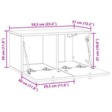 Wall-Mounted TV Cabinet 59.5 x 31 x 30 cm White Engineered Wood