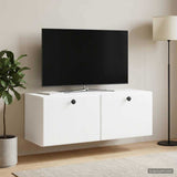 Wall-Mounted TV Cabinet 78.5 x 31 x 30 cm White Engineered Wood - Top-Down View