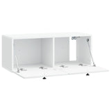 Wall-Mounted TV Cabinet 78.5 x 31 x 30 cm White Engineered Wood - 45-Degree Angle