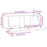 Wall-Mounted TV Cabinet 78.5 x 31 x 30 cm White Engineered Wood - Extra Image