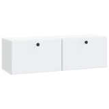 Wall-Mounted TV Cabinet 98 x 31 x 30 cm White Engineered Wood - Front View