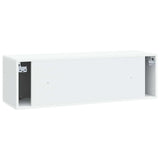 Wall-Mounted TV Cabinet 98 x 31 x 30 cm White Engineered Wood - Low Angle