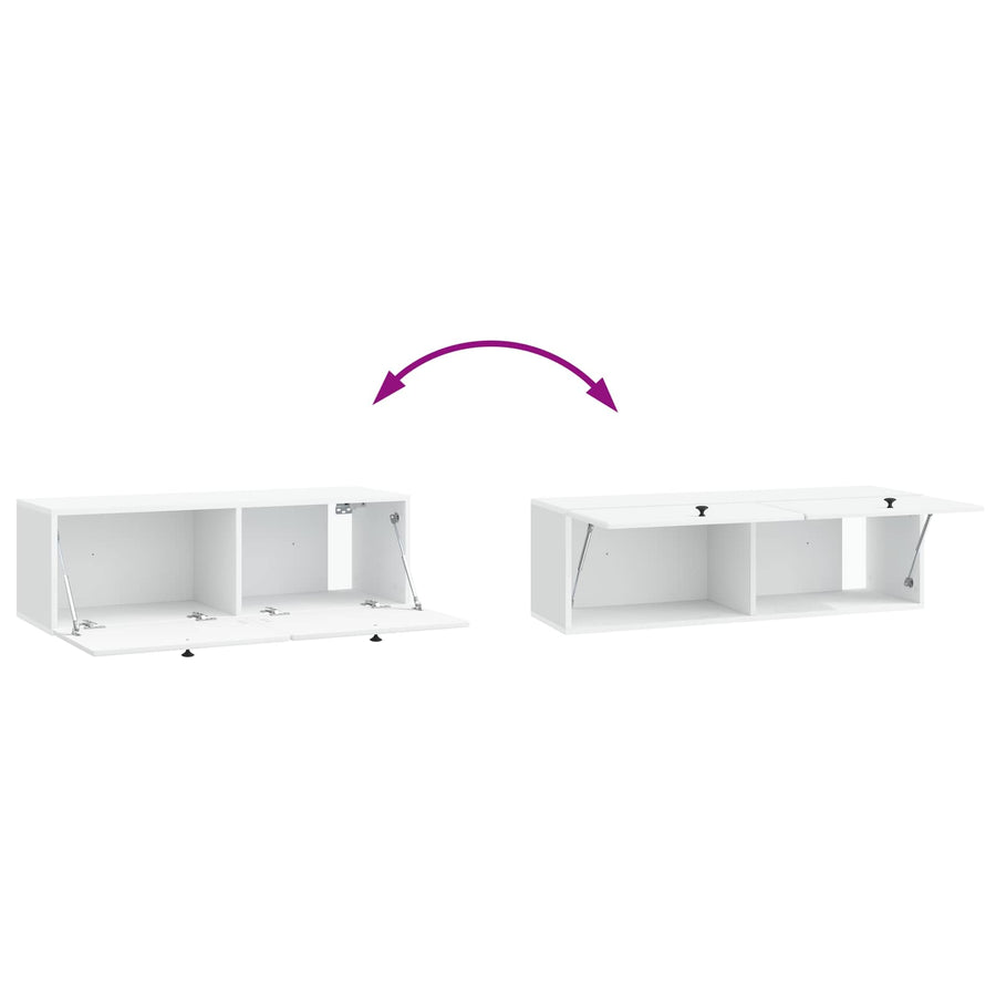 Wall-Mounted TV Cabinet 98 x 31 x 30 cm White Engineered Wood