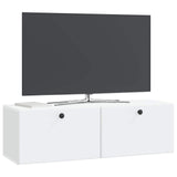 Wall-Mounted TV Cabinet 98 x 31 x 30 cm White Engineered Wood - Side View
