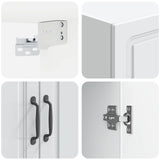 Wall-Mounted Cabinet 66 x 34.5 x 90 cm Engineered Wood White - Close-Up Angle