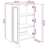 Wall-Mounted Cabinet 66 x 34.5 x 90 cm Engineered Wood White - Low Angle