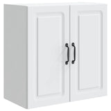 Wall-Mounted Cabinet 59 x 31 x 60 cm Engineered Wood White - Front View
