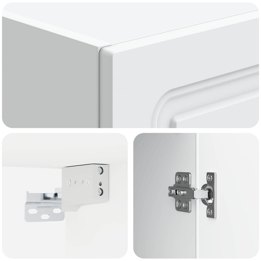 Wall-Mounted Cabinet 33 x 34.5 x 90 cm Engineered Wood White