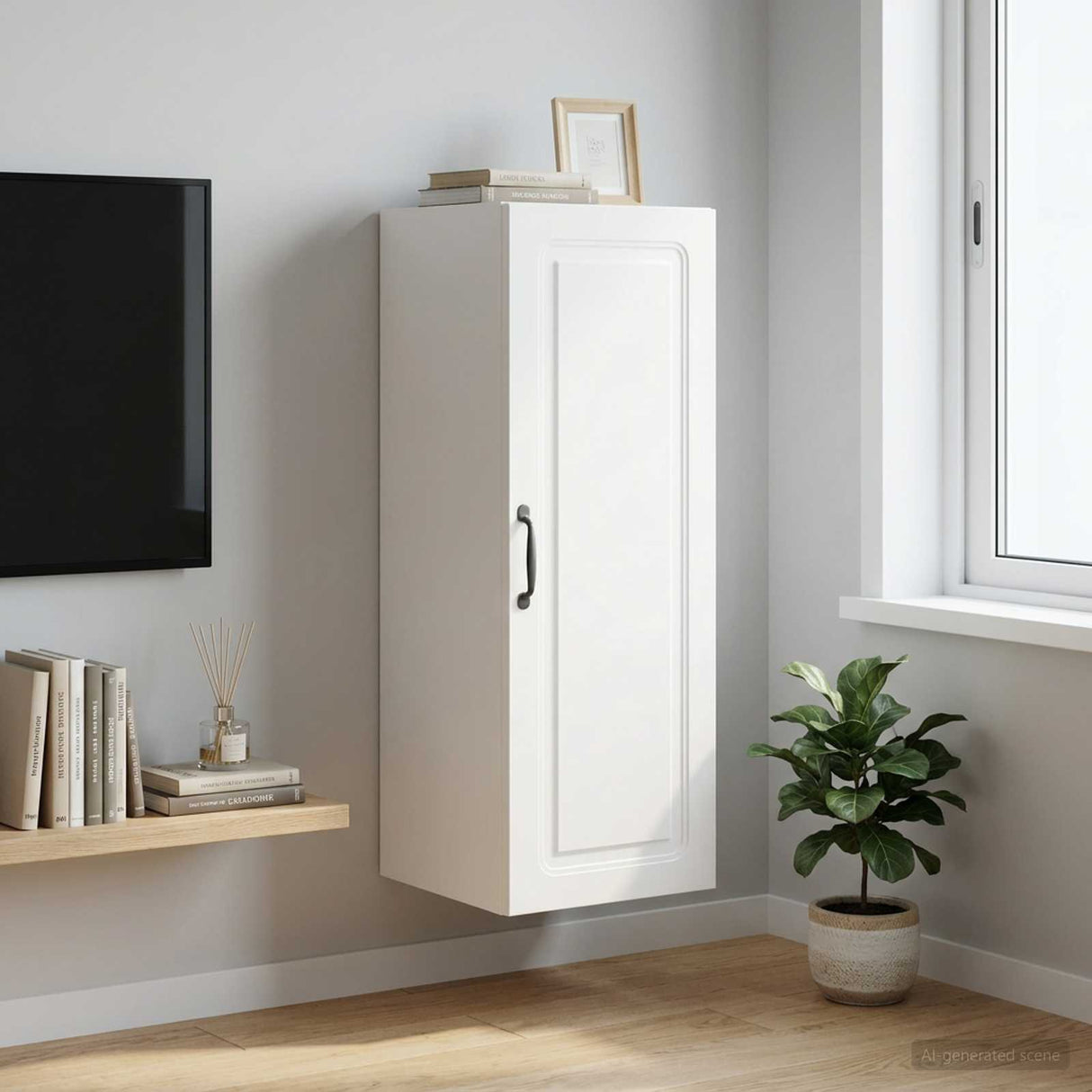 Wall-Mounted Cabinet 33 x 34.5 x 90 cm Engineered Wood White