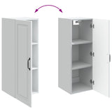 Wall-Mounted Cabinet White 33 x 34.5 x 90 cm Engineered Wood - Close-Up Angle