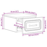 Wall-Mounted Bedside Cabinet White 34.5 x 33 x 20 cm