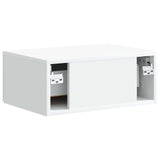 Wall-Mounted Bedside Cabinet White 49 x 34.5 x 20 cm - Close-Up Angle