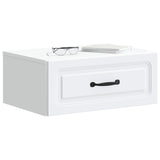 Wall-Mounted Bedside Cabinet White 49 x 34.5 x 20 cm - Side View