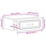Wall-Mounted Bedside Cabinet White 49 x 34.5 x 20 cm - Extra Image