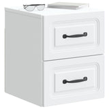 Wall-Mounted Bedside Cabinet White 34.5 x 33 x 40 cm - Side View
