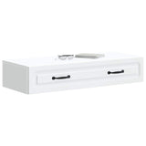 Wall-Mounted Side Table Wall-mounted White 87.5 x 34.5 x 17 cm - Side View