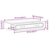 Wall-Mounted Side Table Wall-mounted White 87.5 x 34.5 x 17 cm