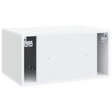 Wall-Mounted TV Cabinet White 59.5 x 41 x 30 cm Engineered Wood - Low Angle
