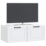 Wall-Mounted TV Cabinet White 78.5 x 41 x 30 cm Engineered Wood - Side View