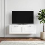 Wall-Mounted TV Cabinet White 98 x 41 x 30 cm Engineered Wood - Top-Down View