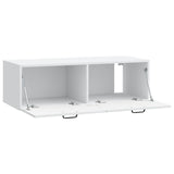 Wall-Mounted TV Cabinet White 98 x 41 x 30 cm Engineered Wood - 45-Degree Angle