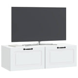 Wall-Mounted TV Cabinet White 98 x 41 x 30 cm Engineered Wood - Side View