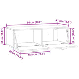 Wall-Mounted TV Cabinet White 98 x 41 x 30 cm Engineered Wood - Extra Image