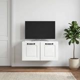 Wall-Mounted TV Cabinet White 59.5 x 31 x 30 cm Engineered Wood - Top-Down View