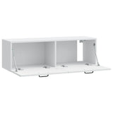 Wall-Mounted TV Cabinet White 98 x 31 x 30 cm Engineered Wood - 45-Degree Angle