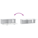 Wall-Mounted TV Cabinet White 98 x 31 x 30 cm Engineered Wood - Extra Image