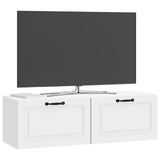 Wall-Mounted TV Cabinet White 98 x 31 x 30 cm Engineered Wood - Side View