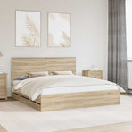 Bed Frame with Drawer Sonoma Oak 180 x 200 cm Engineered Wood