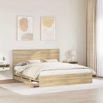 Bed Frame with Drawer Sonoma Oak 180 x 200 cm Engineered Wood