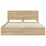 Bed Frame with Drawer Sonoma Oak 180 x 200 cm Engineered Wood