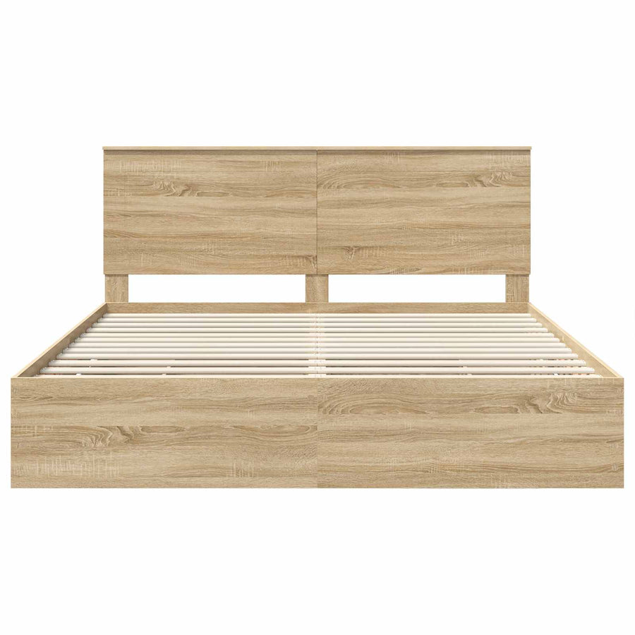 Bed Frame with Drawer Sonoma Oak 180 x 200 cm Engineered Wood